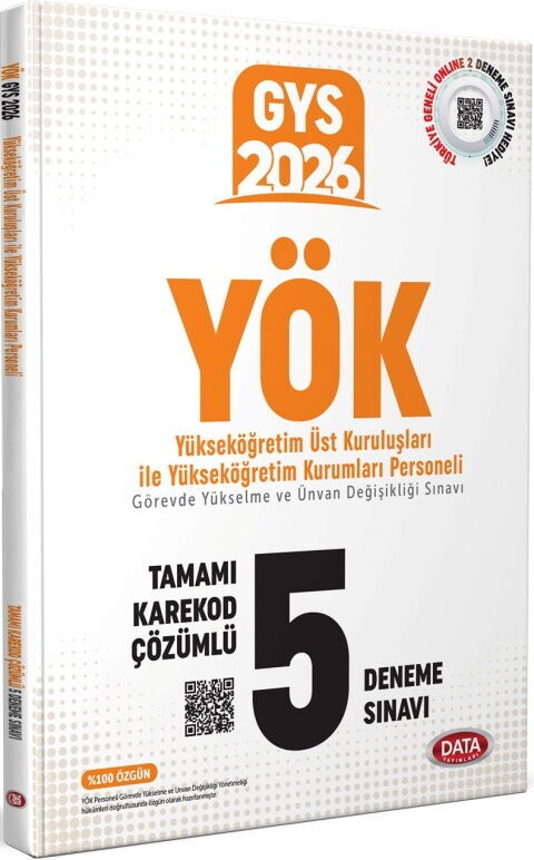 Data Yayınları 2026 Yükseköğretim Üst Kuruluşları İle Yükseköğretim Kurumları YÖK Personeli Tamamı Çözümlü 5 Deneme Sınavı