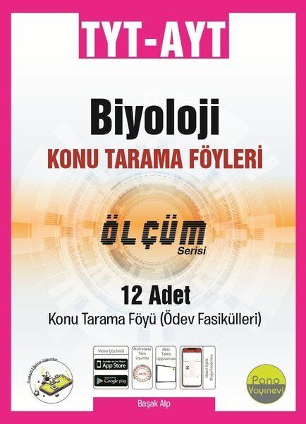 Pano Yayınları TYT AYT Biyoloji Ölçüm Konu Tarama Föyleri