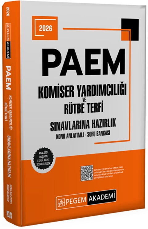 Pegem Yayınları 2026 PAEM Komiser Yardımcılığı ve Rütbe Terfi Sınavlarına Hazırlık Konu Anlatımlı Soru Bankası