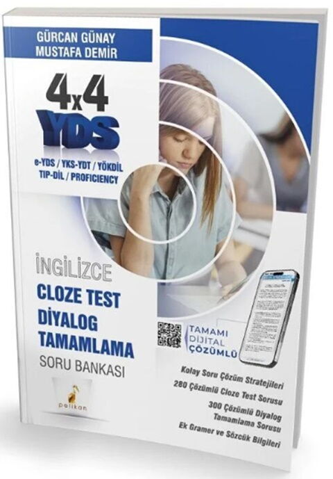 Pelikan Yayınları YDS İngilizce 4x4 Cloze Test Diyalog Tamamlama Soru Bankası