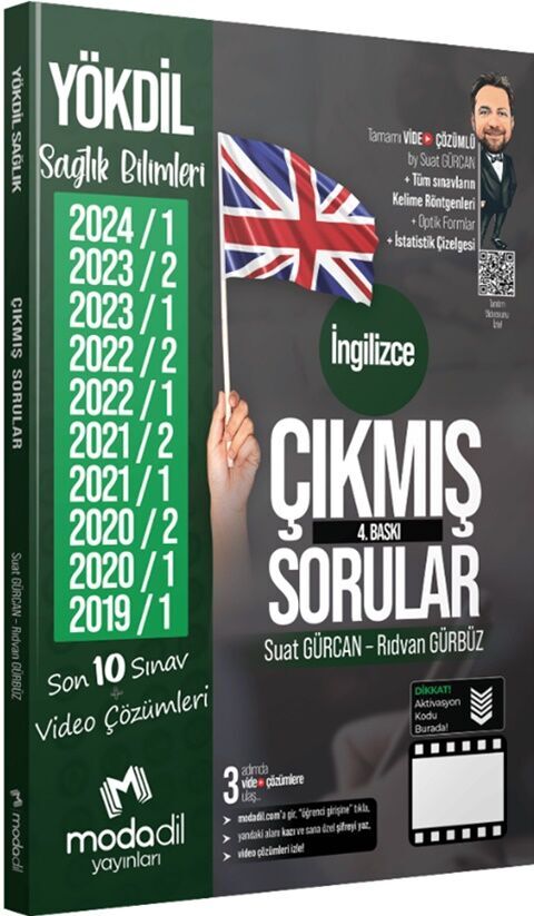 Modadil Yayınları YÖKDİL SAĞLIK Çıkmış Sorular Tamamı Video Çözümlü