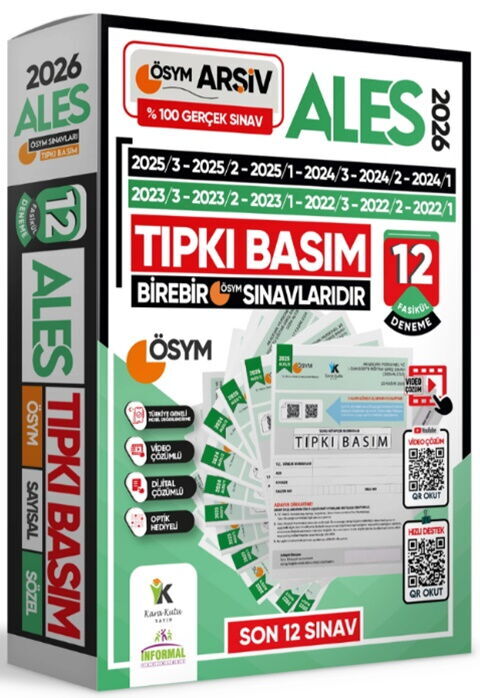 İnformal Yayınları 2026 ALES ÖSYM Tıpkı Basım Çıkmış Soru 12 li Deneme