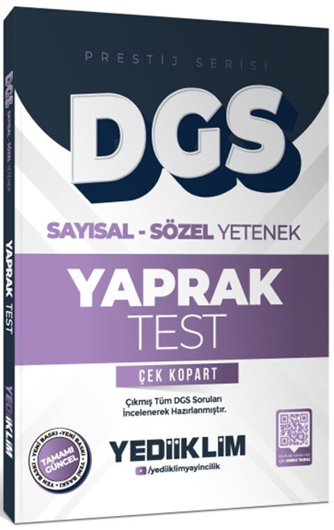 Yediiklim  2026 DGS Prestij Serisi Sayısal Sözel Yetenek Çek Kopart Yaprak Test