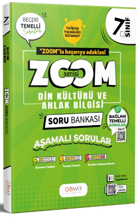 Günay Yayınları 7. Sınıf Din Kültürü ve Ahlak Bilgisi Zoom Serisi Soru Bankası