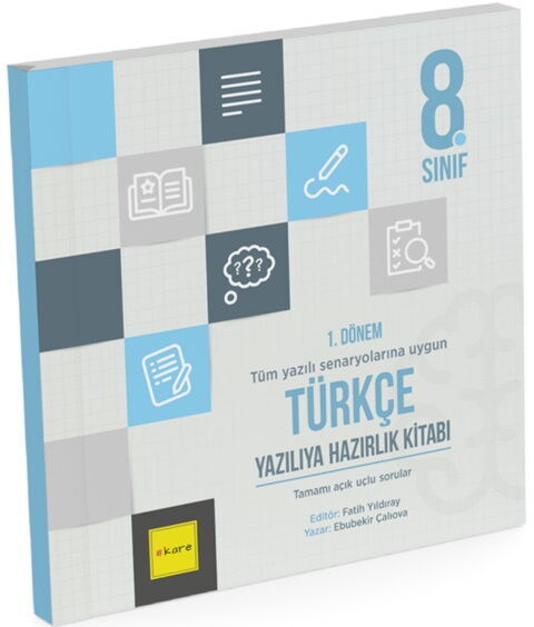 Kare Yayınları 8. Sınıf LGS 1. Dönem Türkçe Yazılıya Hazırlık Kitabı