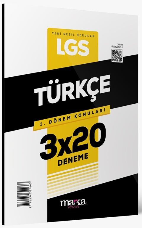 Marka Yayınları 8. Sınıf LGS Türkçe 1. Dönem Konuları 3x20 Deneme