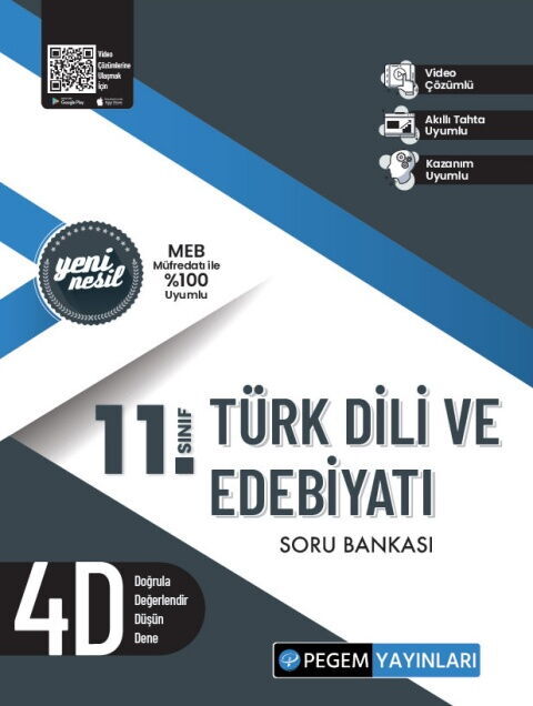 Pegem Akademi 11. Sınıf Türk Dili ve Edebiyatı Soru Bankası