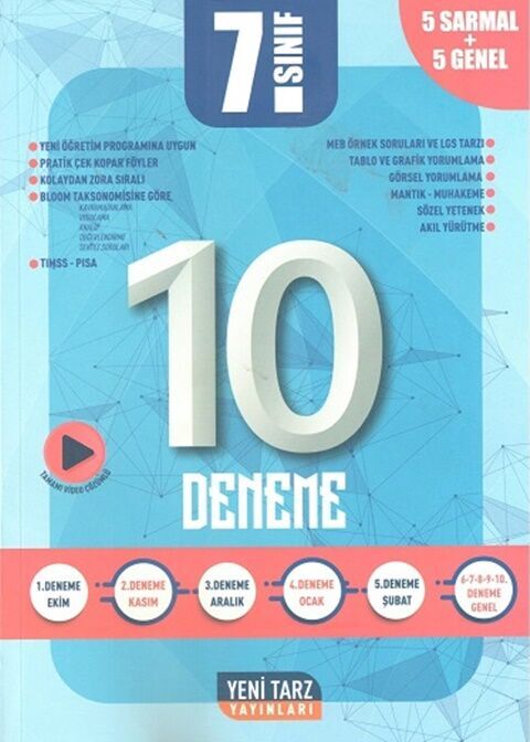 Yeni Tarz Yayınları 7. Sınıf 10 lu Deneme Sınavı