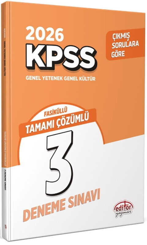 Editör Yayınları KPSS GYGK Tamamı Çözümlü 3 Deneme Sınavı