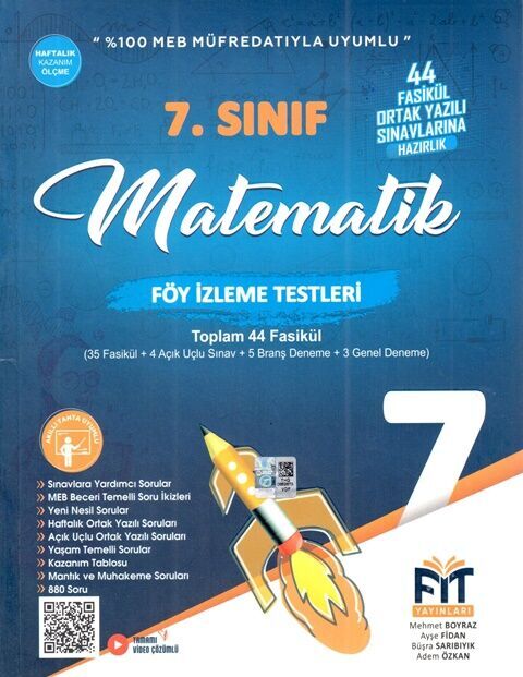 Fit Yayınları 7. Sınıf Matematik Föy İzleme Testleri 44 Fasikül