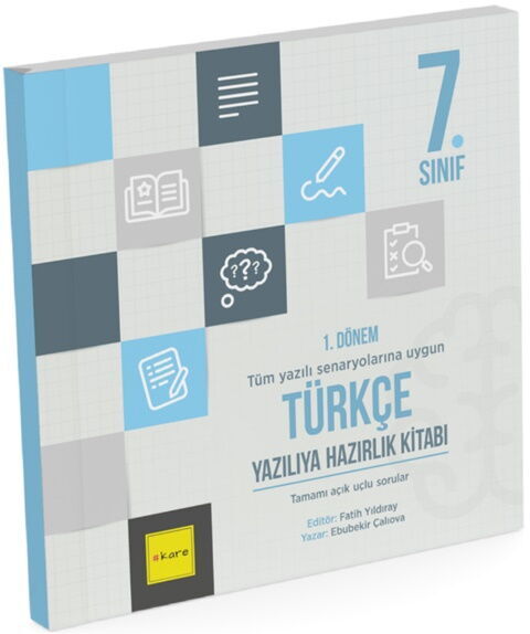 Kare Yayınları 7. Sınıf 1. Dönem Türkçe Yazılıya Hazırlık Kitabı