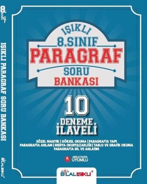 Bilal Işıklı Yayınları 8. Sınıf Paragraf Işıklı Soru Bankası 10 Deneme İlaveli