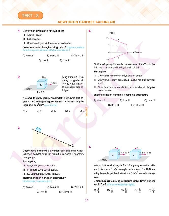 Karekök Yayınları TYT Fizik Soru Bankası,Kitapİşler - İşler Kitabevleri
