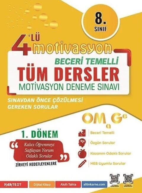 Omage Yayınları 8. Sınıf Tüm Dersler 1. Dönem Motivasyon 4 lü Kamp Denemesi