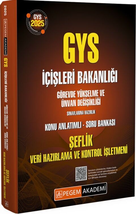 Pegem Yayınları 2025 İçişleri Bakanlığı Görevde Yükselme Sınavı Şeflik Veri Hazırlama ve Kontrol İşletmeni Sınavı