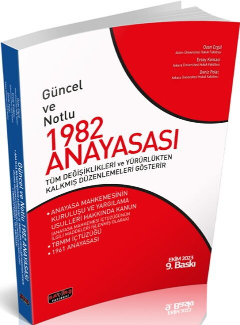 Savaş Yayınları Güncel ve Notlu 1982 Anayasası