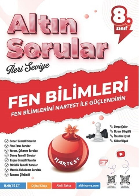 Nartest Yayınları 8. Sınıf Altın Sorular Fen Bilimleri Soru Bankası