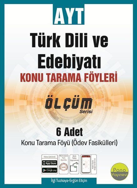 Pano Yayınları AYT Tük Dili ve Edebiyatı Ölçüm Konu Tarama Föyleri