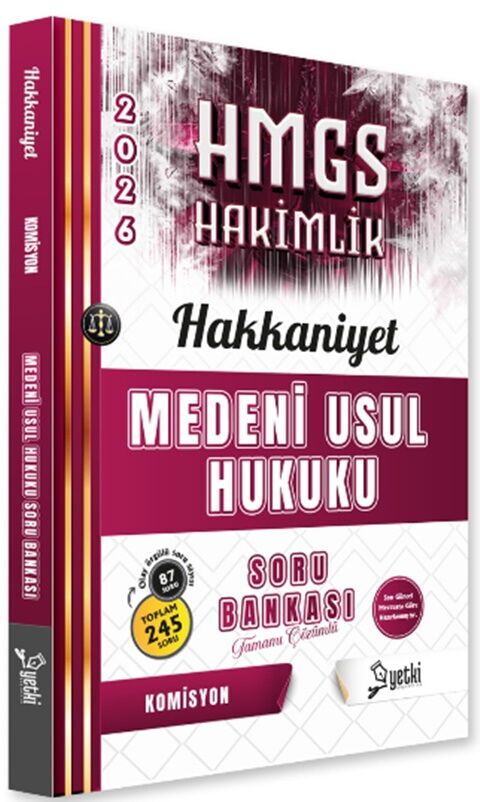 Yetki Yayınları 2026 HMGS Medeni Usul Hakkaniyet Soru Bankası