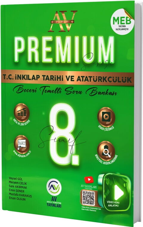 Av Yayınları 8. Sınıf İnkılap Tarihi ve Atatürkçülük Premium Beceri Temelli Soru Bankası