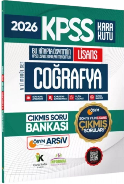 İnformal Yayınları 2026 KPSS Coğrafya FULL Lisans Kara Kutu Son 15 Yıl ÖSYM Çıkmış Soru Bankası