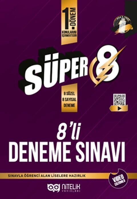 Nitelik Yayınları 8. Sınıf LGS 1. Dönem 8 li Deneme Sınavı