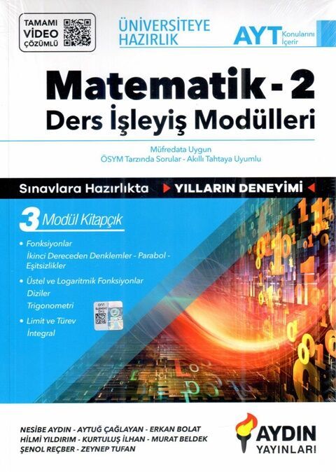 Aydın Yayınları AYT Matematik Üniversiteye Hazırlık Ders İşleyiş Modülleri 2. Kitap