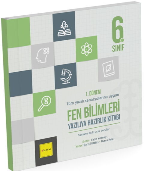 Kare Yayınları 6. Sınıf 1. Dönem Fen Bilimleri Yazılıya Hazırlık Kitabı