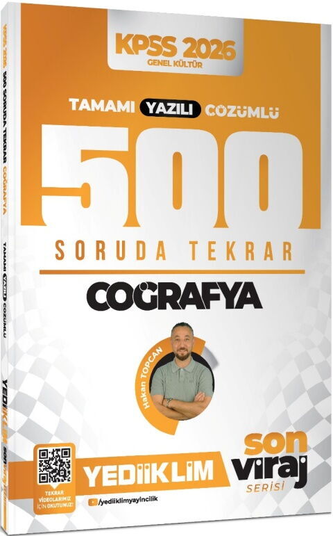 Yediiklim 2026 KPSS AGS Coğrafya Son Viraj Serisi Tamamı Yazılı Çözümlü 500 Soruda Genel Tekrar Kampı