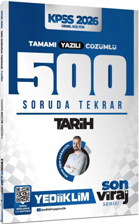 Yediiklim 2026 KPSS AGS Tarih Son Viraj Serisi Tamamı Yazılı Çözümlü 500 Soruda Genel Tekrar Kampı
