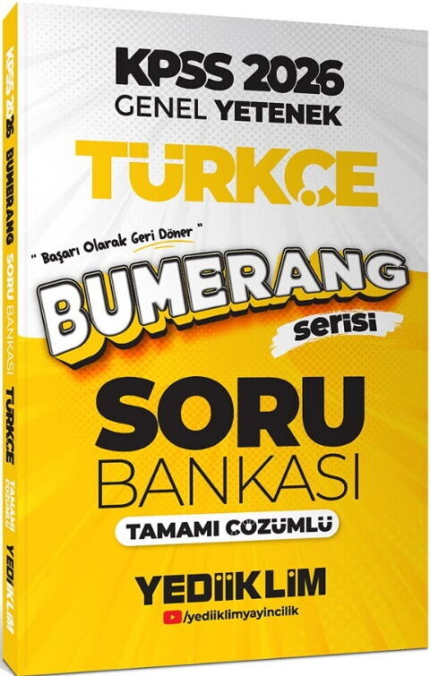 Yediiklim  2026 KPSS Genel Yetenek Türkçe Bumerang Tamamı Çözümlü Soru Bankası