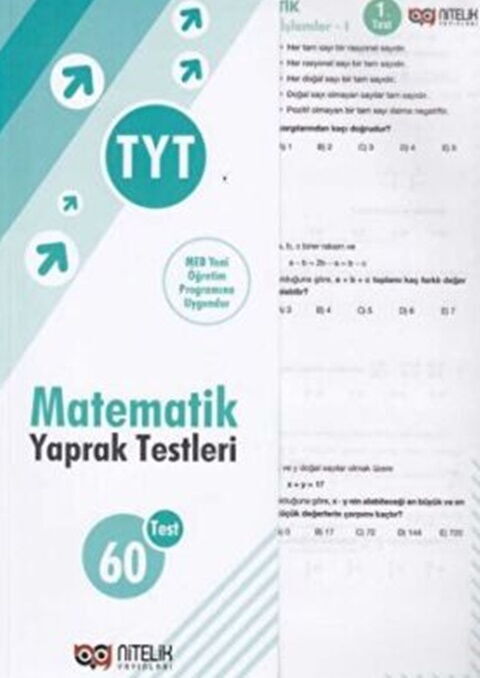 2024 Nitelik Yayınları TYT Matematik 60 Yaprak Test