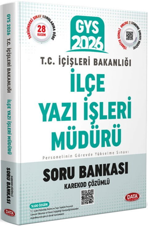Data Yayınları 2026 GYS T.C. İçişleri Bakanlığı İlçe Yazı İşleri Müdürü Soru Bankası