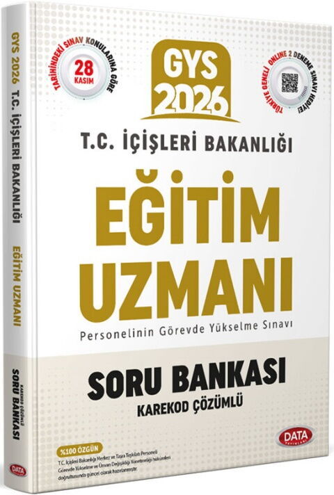 Data Yayınları 2026 T.C. İçişleri Bakanlığı Eğitim Uzmanı GYS Soru Bankası