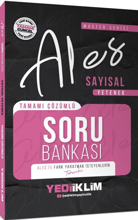 Yediiklim  2026 ALES Sayısal Yetenek Tamamı Çözümlü Soru Bankası