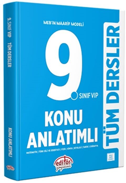 Editör Yayınları 9. Sınıf VİP Tüm Dersler Konu Anlatımlı