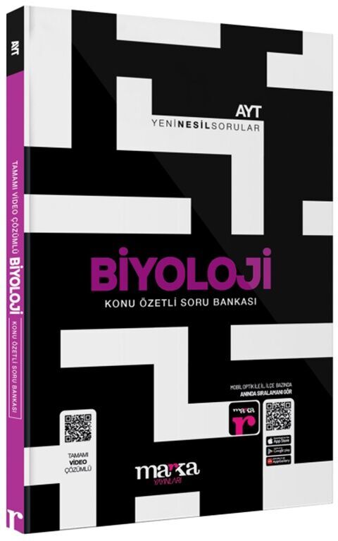 Marka Yayınları AYT Biyoloji Konu Özetli Yeni Nesil Soru Bankası Tamamı Video Çözümlü