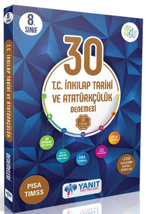 Yanıt Yayınları 8. Sınıf T.C. İnkılap Tarihi ve Atatürkçülük Video Çözümlü 30 Deneme