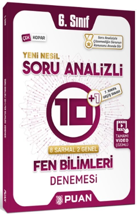Puan Yayınları 6. Sınıf Fen Bilimleri Soru Analizli 10+1 Deneme