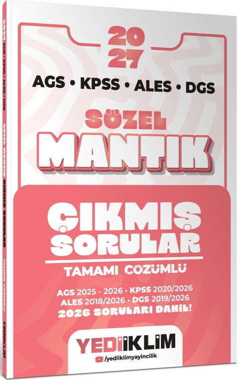 Yediiklim 2027 AGS KPSS ALES DGS Sözel Mantık Tamamı Çözümlü Çıkmış Sorular