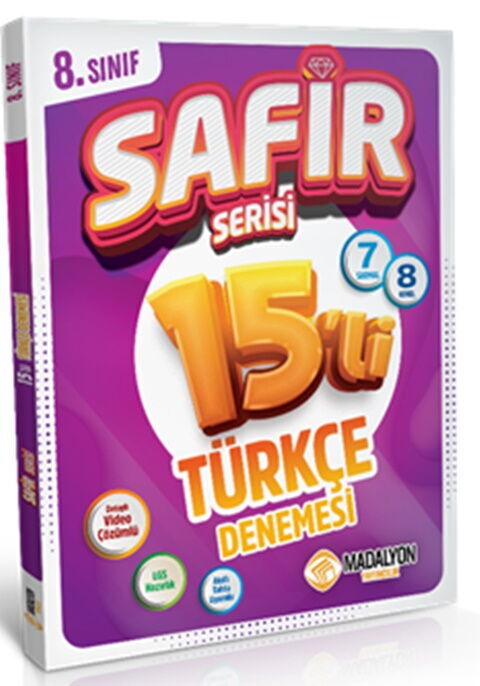 Madalyon Yayınları 8. Sınıf Türkçe Safir Serisi 15 li Deneme