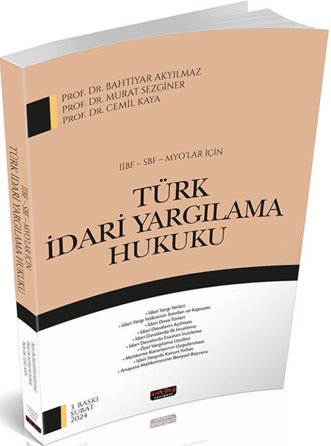 Savaş Yayınları İİBF SBF MYO lar İçin Türk İdari Yargılama Hukuku