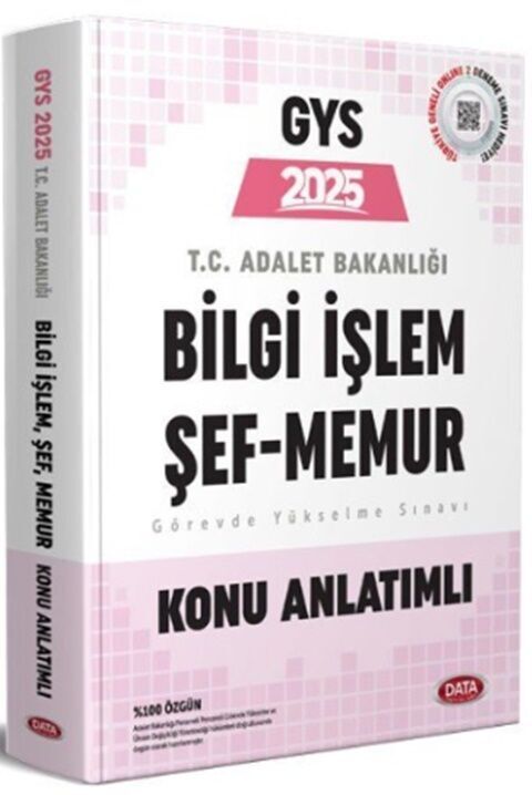 Data Yayınları 2025 GYS Adalet Bakanlığı Bilgi İşlem Taşra Şef Memur Konu Anlatımlı