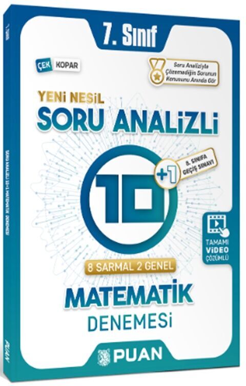 Puan Yayınları 7. Sınıf Matematik Soru Analizli 10+1 Deneme