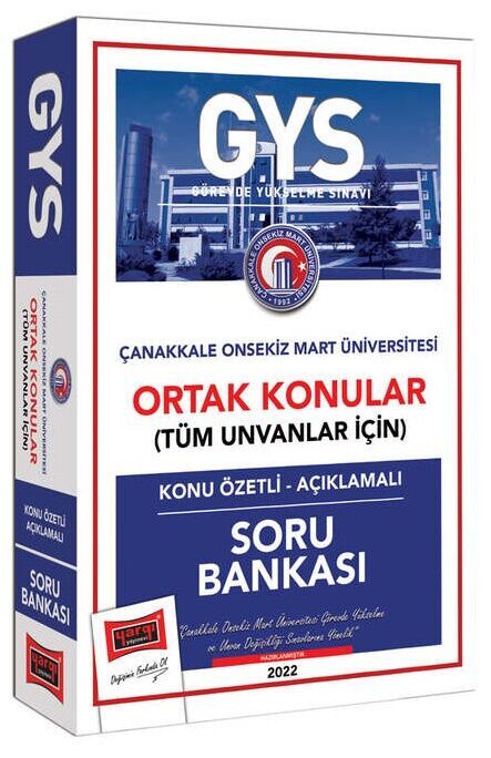 Yargı Yayınları Çanakkale Üniversitesi GYS Konu Özetli Açıklamalı Soru Bankası