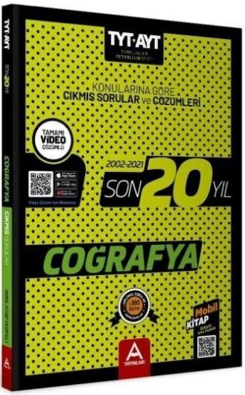 A Yayınları TYT AYT Coğrafya Son 20 Yıl Çıkmış Sorular 2002 2021