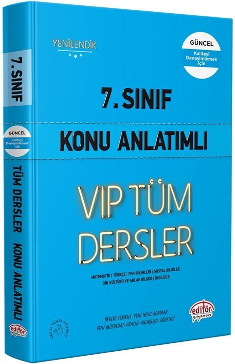 Editör Yayınları 7. Sınıf VİP Tüm Dersler Konu Anlatımlı