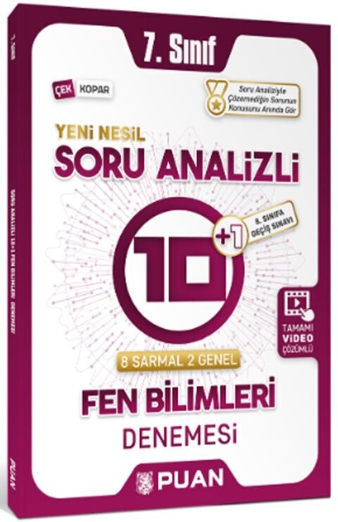 Puan Yayınları 7. Sınıf Fen Bilimleri Soru Analizli 10+1 Deneme