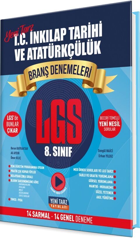 Yeni Tarz Yayınları 8. Sınıf T. C. İnkılap Tarihi ve Atatürkçülük Branş Denemeleri