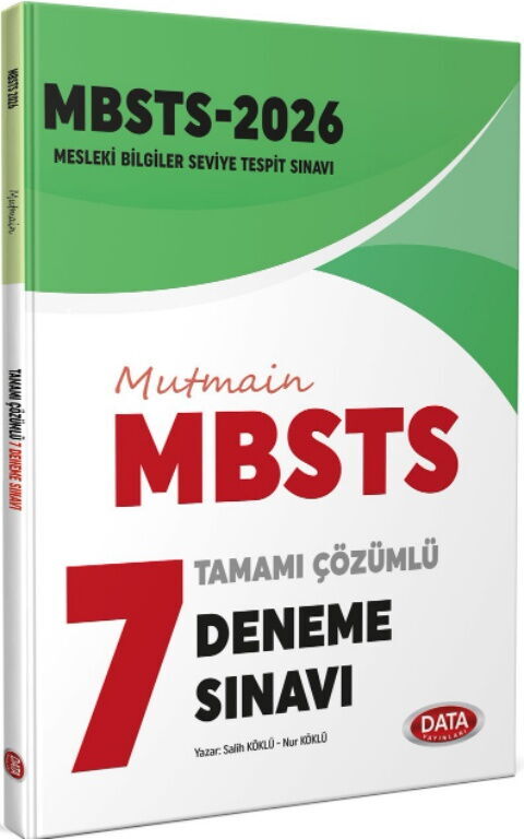 Data Yayınları 2026 MBSTS Mütmain Tamamı Çözümlü 7 Deneme Sınavı